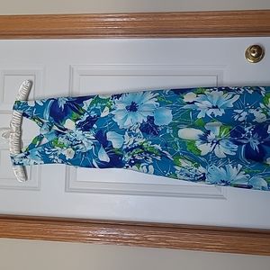 Tori Richard Honolulu Halter Women's 10 Dress Hawaii Print Blue Floral